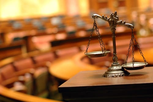 typical courtroom for trial of personal injury cases